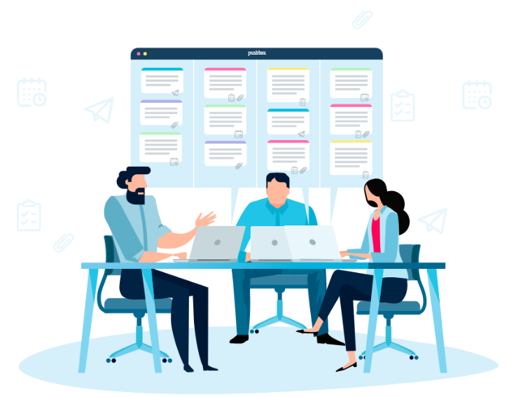 Pushbox Teamwork Tool Zusammenarbeit